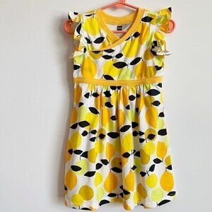 NWT Tea Collection Fruit Print Girl Yellow Dress, 2 Years 2T
